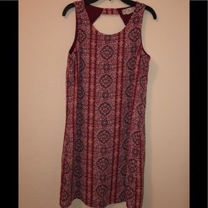 Springtime Maroon Floral Dress